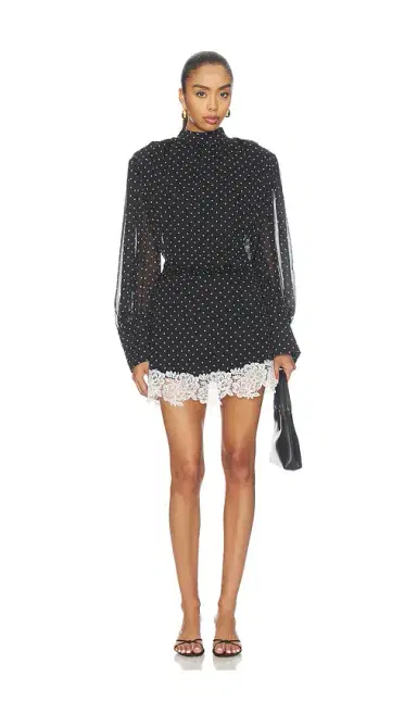 ROTATE Mini Dress Longsleeve Lace Detail | Thumbnail 1 ROTATE Mini Dress Longsleeve Lace Detail | Thumbnail 1