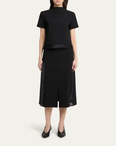 Jil Sander Slit Paneled Midi Skirt | Thumbnail 2 Jil Sander Slit Paneled Midi Skirt | Thumbnail 2