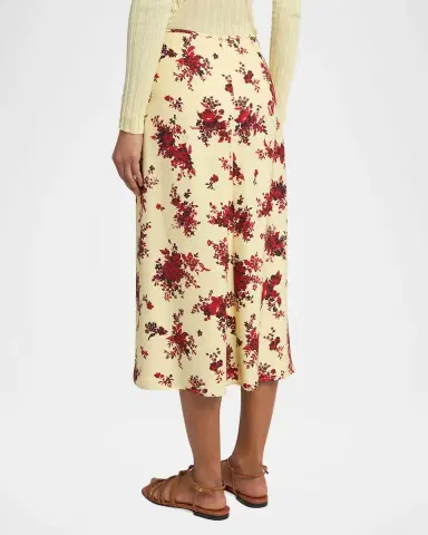 Jil Sander Floral-Print Viscose Midi Skirt | Thumbnail 3 Jil Sander Floral-Print Viscose Midi Skirt | Thumbnail 3