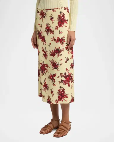 Jil Sander Floral-Print Viscose Midi Skirt | Thumbnail 4 Jil Sander Floral-Print Viscose Midi Skirt | Thumbnail 4