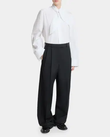 Givenchy Bow Neck Cotton-Poplin Button-Down Shirt | Thumbnail 2 Givenchy Bow Neck Cotton-Poplin Button-Down Shirt | Thumbnail 2