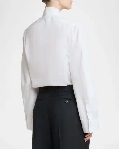 Givenchy Bow Neck Cotton-Poplin Button-Down Shirt | Thumbnail 3 Givenchy Bow Neck Cotton-Poplin Button-Down Shirt | Thumbnail 3