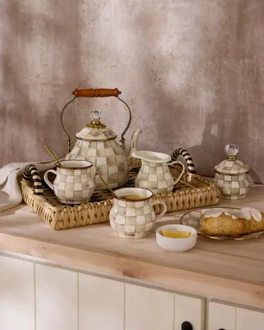 MacKenzie-Childs Mocha Check Tea Kettle, 2 Quarts | Thumbnail 6 MacKenzie-Childs Mocha Check Tea Kettle, 2 Quarts | Thumbnail 6