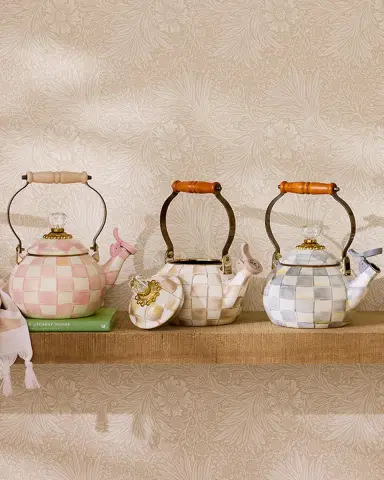 MacKenzie-Childs Mocha Check Whistling Tea Kettle | Thumbnail 4 MacKenzie-Childs Mocha Check Whistling Tea Kettle | Thumbnail 4