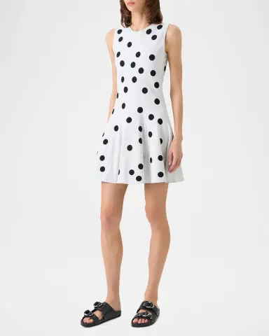 Akris punto Sleeveless Polka Dot Knit Mini Swing Dress | Thumbnail 4 Akris punto Sleeveless Polka Dot Knit Mini Swing Dress | Thumbnail 4