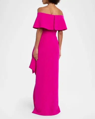 Rickie Freeman for Teri Jon Off-Shoulder Ruffle Column Gown | Thumbnail 3 Rickie Freeman for Teri Jon Off-Shoulder Ruffle Column Gown | Thumbnail 3