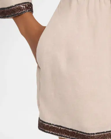 Brunello Cucinelli Paillette Embroidered Linen Bermuda Shorts | Thumbnail 5 Brunello Cucinelli Paillette Embroidered Linen Bermuda Shorts | Thumbnail 5
