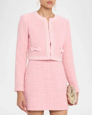 LoveShackFancy Ralphette Cropped Tweed Jacket | Thumbnail 4 LoveShackFancy Ralphette Cropped Tweed Jacket | Thumbnail 4