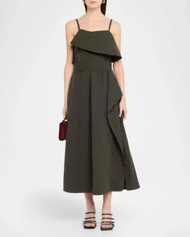 Proenza Schouler White Label Reign Washed Cotton Midi Dress | Thumbnail 2 Proenza Schouler White Label Reign Washed Cotton Midi Dress | Thumbnail 2