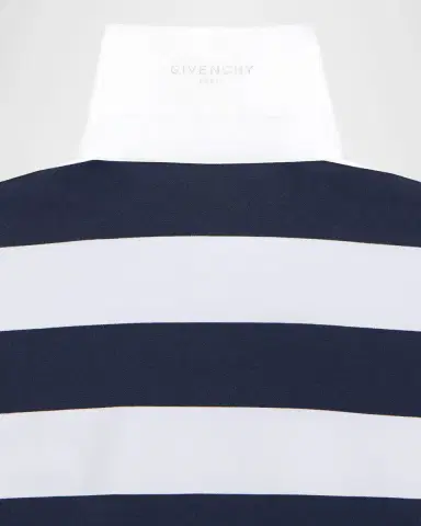 Givenchy Men's Sailor Stripe Logo Cotton Polo Shirt | Thumbnail 3 Givenchy Men's Sailor Stripe Logo Cotton Polo Shirt | Thumbnail 3