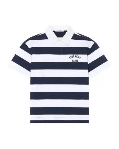 Givenchy Men's Sailor Stripe Logo Cotton Polo Shirt | Thumbnail 1 Givenchy Men's Sailor Stripe Logo Cotton Polo Shirt | Thumbnail 1