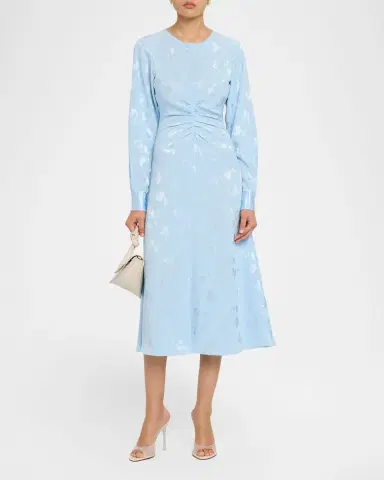 PRABAL GURUNG Long Sleeve Ruched Midi Dress | Thumbnail 2 PRABAL GURUNG Long Sleeve Ruched Midi Dress | Thumbnail 2