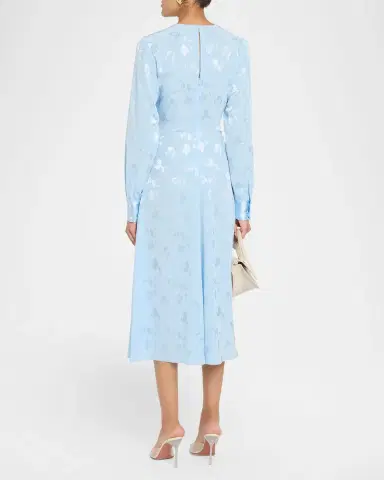 PRABAL GURUNG Long Sleeve Ruched Midi Dress | Thumbnail 3 PRABAL GURUNG Long Sleeve Ruched Midi Dress | Thumbnail 3