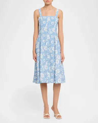 Generation Love Freida Floral Linen Midi Dress | Thumbnail 2 Generation Love Freida Floral Linen Midi Dress | Thumbnail 2