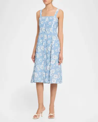 Generation Love Freida Floral Linen Midi Dress | Thumbnail 4 Generation Love Freida Floral Linen Midi Dress | Thumbnail 4