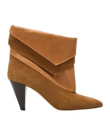 Isabel Marant 75mm Lyone Suede and Leather Booties | Thumbnail 1 Isabel Marant 75mm Lyone Suede and Leather Booties | Thumbnail 1
