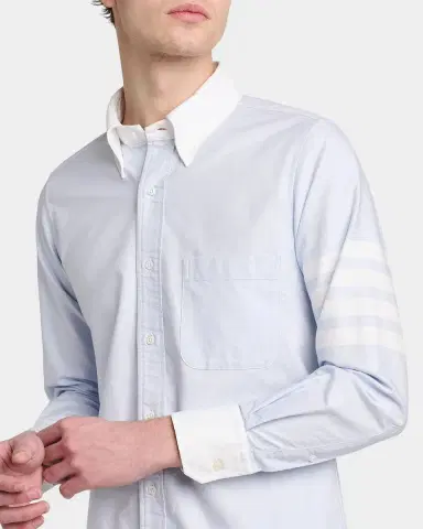 Thom Browne Men's Engineered 4-Bar Straight-Fit Oxford Shirt | Thumbnail 5 Thom Browne Men's Engineered 4-Bar Straight-Fit Oxford Shirt | Thumbnail 5