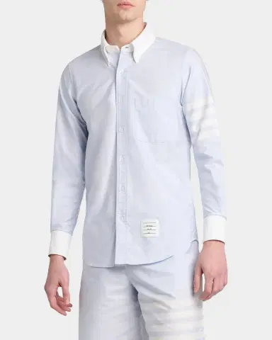Thom Browne Men's Engineered 4-Bar Straight-Fit Oxford Shirt | Thumbnail 6 Thom Browne Men's Engineered 4-Bar Straight-Fit Oxford Shirt | Thumbnail 6