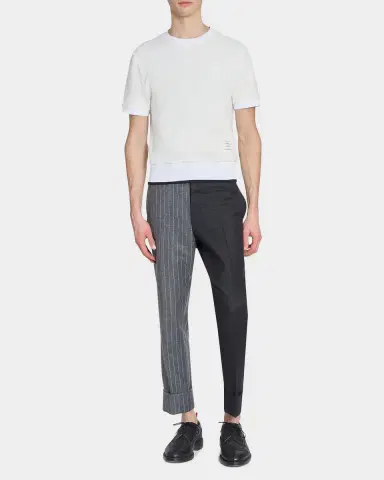 Thom Browne Men's Lightweight Waffle-Knit Cotton T-Shirt | Thumbnail 2 Thom Browne Men's Lightweight Waffle-Knit Cotton T-Shirt | Thumbnail 2