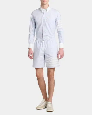 Thom Browne Men's Engineered 4-Bar Oxford Rugby Shorts | Thumbnail 2 Thom Browne Men's Engineered 4-Bar Oxford Rugby Shorts | Thumbnail 2