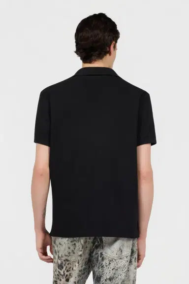 Roberto Cavalli Black Polo Shirt With V Neck | Thumbnail 3 Roberto Cavalli Black Polo Shirt With V Neck | Thumbnail 3