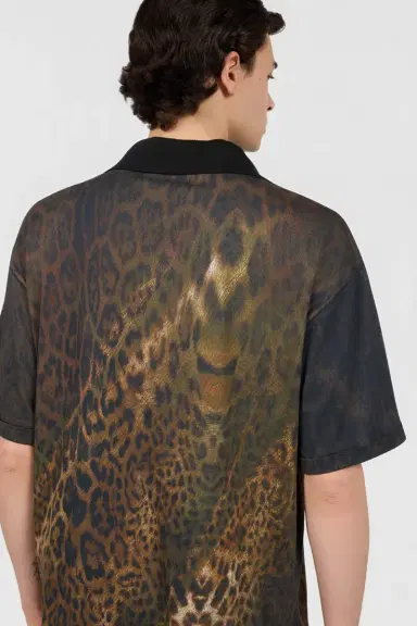 Roberto Cavalli Jaguar Print Polo Shirt | Thumbnail 5 Roberto Cavalli Jaguar Print Polo Shirt | Thumbnail 5