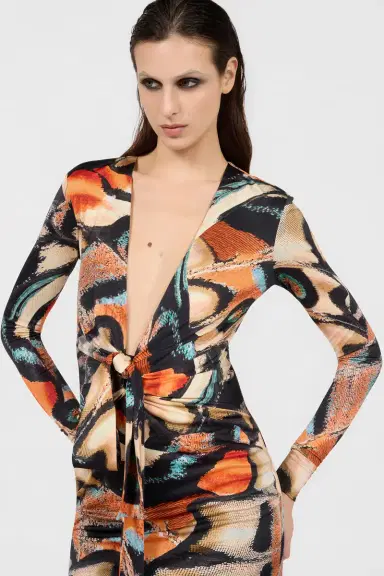 Roberto Cavalli Butterfly Print Mini Dress | Thumbnail 4 Roberto Cavalli Butterfly Print Mini Dress | Thumbnail 4