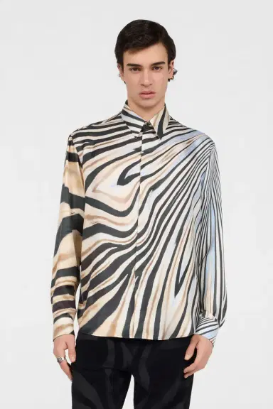 Roberto Cavalli Silk Shirt With Zebra Print | Thumbnail 2 Roberto Cavalli Silk Shirt With Zebra Print | Thumbnail 2