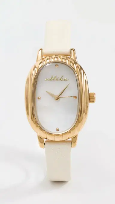 Ettika Timeless Texture Leather Watch Bone One Size | Thumbnail 2 Ettika Timeless Texture Leather Watch Bone One Size | Thumbnail 2