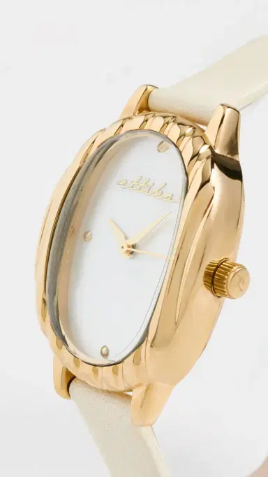Ettika Timeless Texture Leather Watch Bone One Size | Thumbnail 5 Ettika Timeless Texture Leather Watch Bone One Size | Thumbnail 5