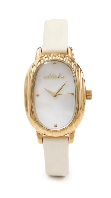 Ettika Timeless Texture Leather Watch Bone One Size | Thumbnail 6 Ettika Timeless Texture Leather Watch Bone One Size | Thumbnail 6