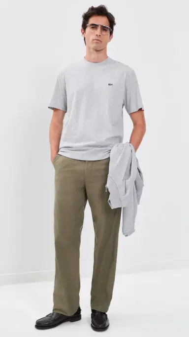 Lacoste Cotton Logo Tee Grey Chine | Thumbnail 5 Lacoste Cotton Logo Tee Grey Chine | Thumbnail 5