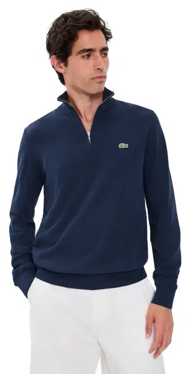 Lacoste Cotton Quarter Zip Sweater | Thumbnail 1 Lacoste Cotton Quarter Zip Sweater | Thumbnail 1