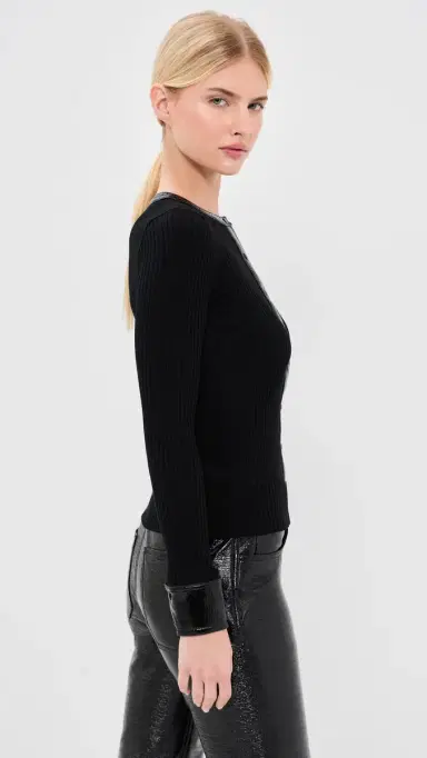 Courrèges Contrasted Vinyl Cardigan | Thumbnail 4 Courrèges Contrasted Vinyl Cardigan | Thumbnail 4