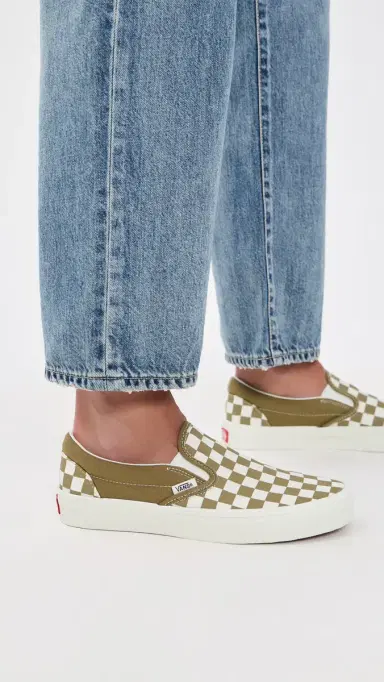 Vans Classic Slip On Unisex Sneakers Checkerboard Olive Brown M 6.5/ W 8 | Thumbnail 3 Vans Classic Slip On Unisex Sneakers Checkerboard Olive Brown M 6.5/ W 8 | Thumbnail 3