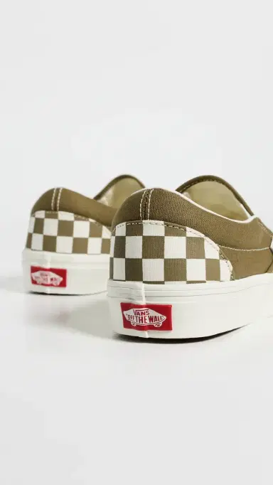 Vans Classic Slip On Unisex Sneakers Checkerboard Olive Brown M 6.5/ W 8 | Thumbnail 4 Vans Classic Slip On Unisex Sneakers Checkerboard Olive Brown M 6.5/ W 8 | Thumbnail 4