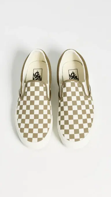 Vans Classic Slip On Unisex Sneakers Checkerboard Olive Brown M 6.5/ W 8 | Thumbnail 5 Vans Classic Slip On Unisex Sneakers Checkerboard Olive Brown M 6.5/ W 8 | Thumbnail 5