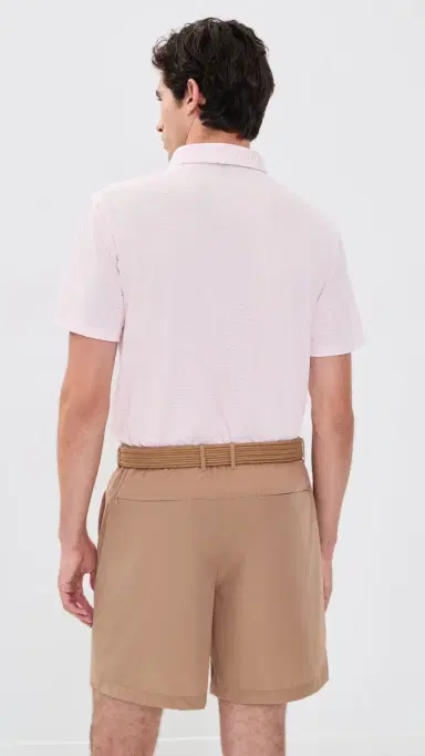 Quiet Golf Remy Stripe Polo Rose | Thumbnail 3 Quiet Golf Remy Stripe Polo Rose | Thumbnail 3
