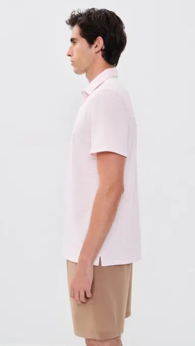 Quiet Golf Remy Stripe Polo Rose | Thumbnail 4 Quiet Golf Remy Stripe Polo Rose | Thumbnail 4