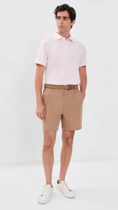 Quiet Golf Remy Stripe Polo Rose | Thumbnail 5 Quiet Golf Remy Stripe Polo Rose | Thumbnail 5