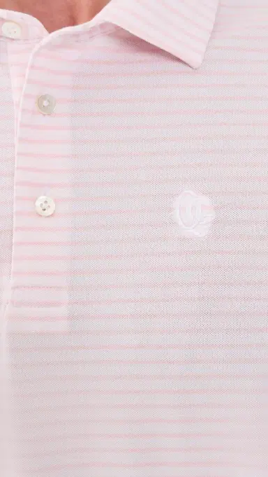 Quiet Golf Remy Stripe Polo Rose | Thumbnail 6 Quiet Golf Remy Stripe Polo Rose | Thumbnail 6