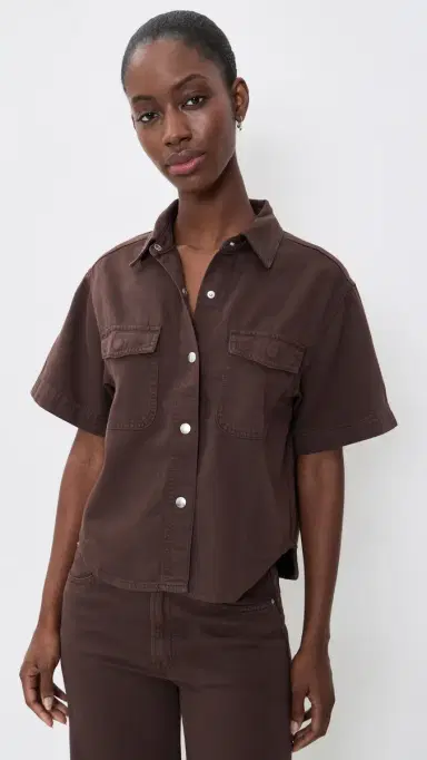 Madewell Airy Denim Utility-Pocket Shirt Cocoa | Thumbnail 2 Madewell Airy Denim Utility-Pocket Shirt Cocoa | Thumbnail 2
