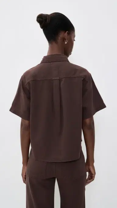 Madewell Airy Denim Utility-Pocket Shirt Cocoa | Thumbnail 3 Madewell Airy Denim Utility-Pocket Shirt Cocoa | Thumbnail 3