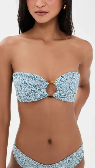 Montce Tori Ties Bandeau Bikini Top Blue Petite Fleur | Thumbnail 2 Montce Tori Ties Bandeau Bikini Top Blue Petite Fleur | Thumbnail 2