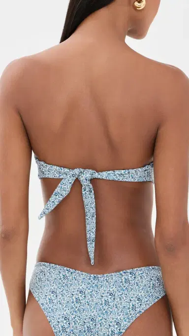 Montce Tori Ties Bandeau Bikini Top Blue Petite Fleur | Thumbnail 3 Montce Tori Ties Bandeau Bikini Top Blue Petite Fleur | Thumbnail 3