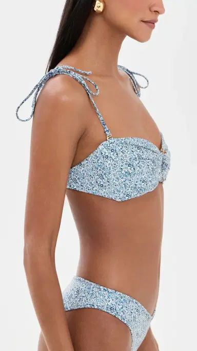 Montce Tori Ties Bandeau Bikini Top Blue Petite Fleur | Thumbnail 4 Montce Tori Ties Bandeau Bikini Top Blue Petite Fleur | Thumbnail 4