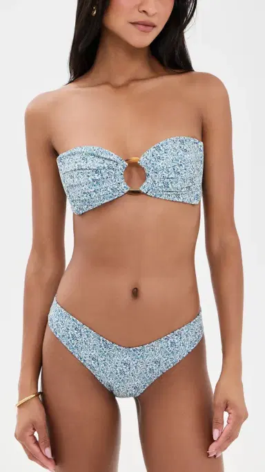 Montce Tori Ties Bandeau Bikini Top Blue Petite Fleur | Thumbnail 5 Montce Tori Ties Bandeau Bikini Top Blue Petite Fleur | Thumbnail 5