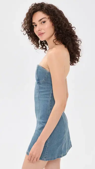 Free People Alexa Mini Dress Stone Wash Blue | Thumbnail 4 Free People Alexa Mini Dress Stone Wash Blue | Thumbnail 4