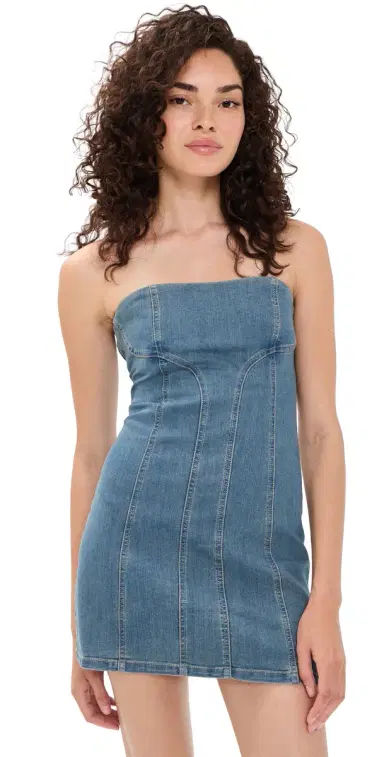 Free People Alexa Mini Dress Stone Wash Blue | Thumbnail 1 Free People Alexa Mini Dress Stone Wash Blue | Thumbnail 1