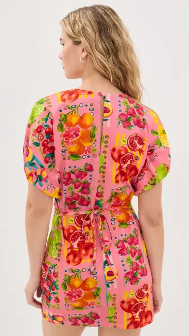 Never Fully Dressed Pink Fruit Stamps Mini Dress | Thumbnail 3 Never Fully Dressed Pink Fruit Stamps Mini Dress | Thumbnail 3